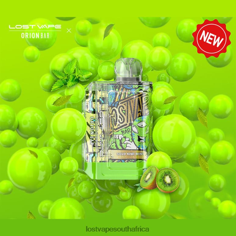 Lost Vape Wholesale - 2BFN689 Lost Vape Orion Bar Disposable | 7500 Puff | 18mL | 50mg Gold Kiwi Mint
